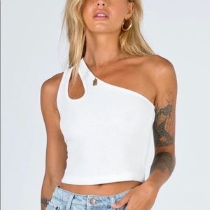Princess Polly White One Shoulder Top